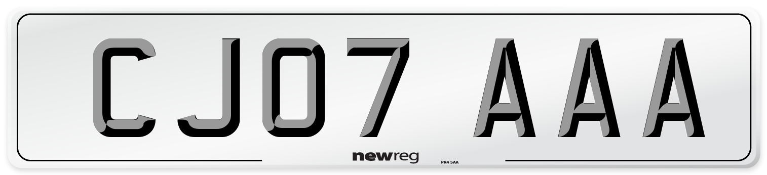 CJ07 AAA Number Plate from New Reg